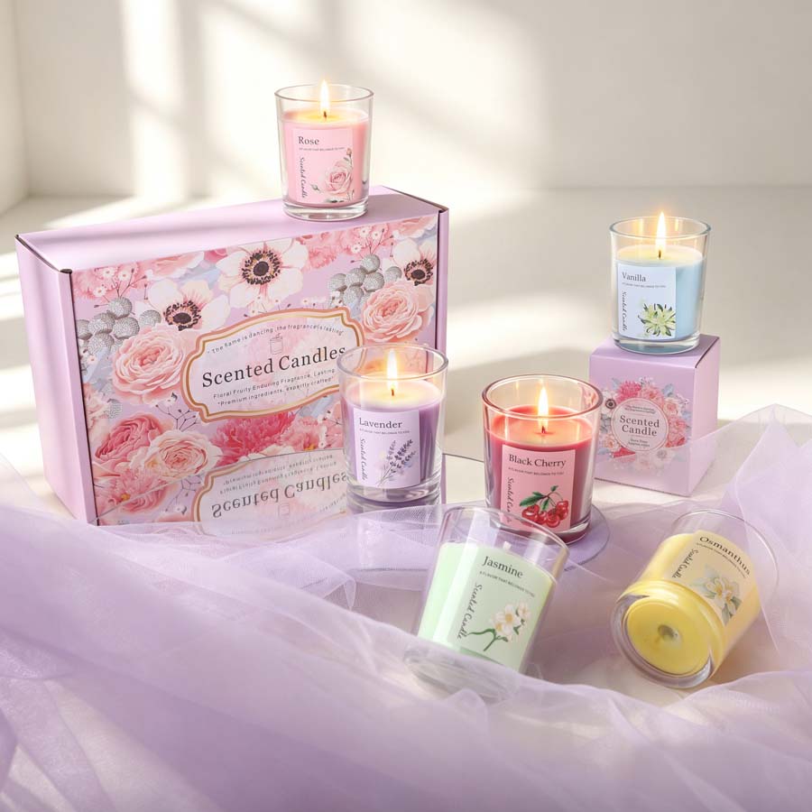 Home Fragrance Gift - Set Regalo di Candele Profumate per